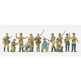   Preiser 72522 Soviet infantrymen and partisans, unpainted, 12 pcs 1/72 figura makett