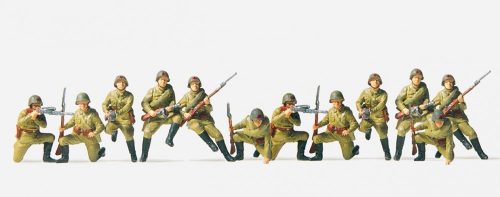 Preiser 72523 Soviet infantry mounted, unpainted, 12 pcs 1/72 figura makett