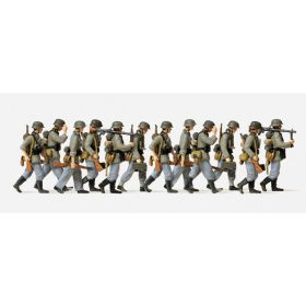   Preiser 72527 German grenadiers advancing with MG, unpainted, 12 pcs 1/72 figura makett