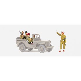   Preiser 72529 Military Police, Vienna 1945 unpainted, 5 pcs 1/72 figura makett
