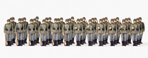 Preiser 72533 German infantry lined up unpainted, 36 figures 1/72 figura makett