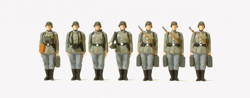 Preiser 72536 German grenade launcher squad, unpainted, 7 figures 1/72 figura makett