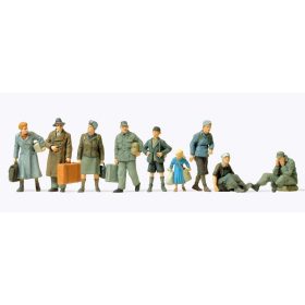   Preiser 72537 German refugees, 9 unpainted figures 1/72 figura makett
