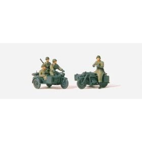   Preiser 72538 German Motorcyclist mounted Zündapp KS 750 motorcycle 1/72 figura makett