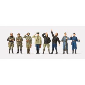   Preiser 72543 Soviet Pilots and Ground Crew Standing, 1941-45, Unpainted, 8 pcs 1/72 figura makett