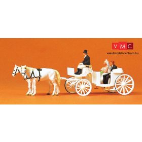   Preiser 75151 Esküvői nyitott hintó lovakkal és figurákkal (TT)