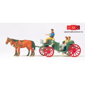 Preiser 75153 Nyitott hintó lovakkal és figurákkal (TT)