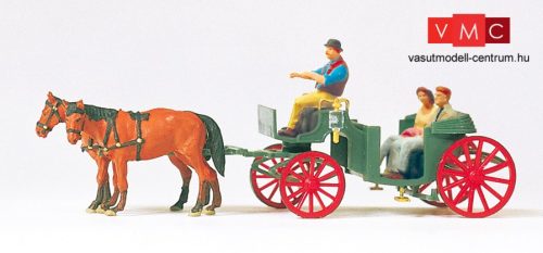 Preiser 75153 Nyitott hintó lovakkal és figurákkal (TT)