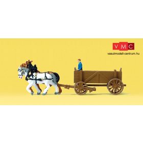 Preiser 79475 Lovaskocsi lovakkal és hajtóval (N)