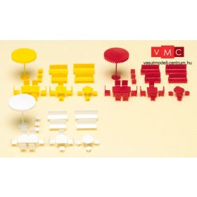 Preiser 79554 Asztalok, székek, napernyők (N)