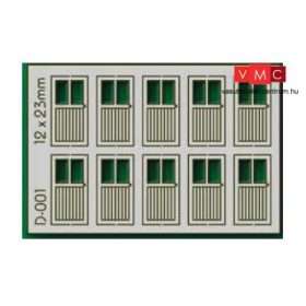 Proses D-001 Ajtó-készlet - Laser-Cut, 12 x 23 mm, 10 db (HO/OO)