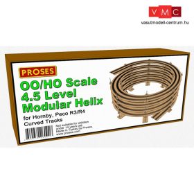 Proses HUK-6 Modular Helix vágányspirál, R3+R4, Radius 505 & 572 mm, 4.5 emelet, kétvágán