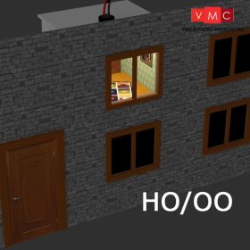 Proses LS-002 Szobaberendezés LED világítással, Laser-Cut, 4 db (H0/00)