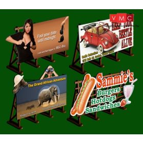 Proses LS-010 Amerikai reklámtábla készlet, 4 db, No:2 - LC (H0)