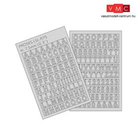 Proses LSL-A75 Betűk, Laser-Cut, 7,5 mm (H0,TT)