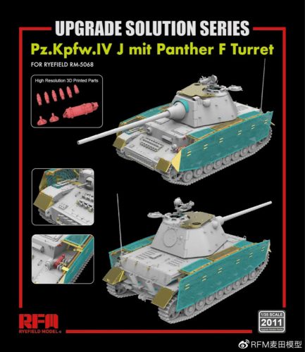 RFM2011 Pz.Kpfw.IV J mit Panther F Turret upgrade set 1/35 fotómaratott és 3D kiegészítők