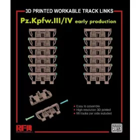   RFM2013 Workable track links for Pz.Kpfw. III /IV early production (3D printed) 1/35 működőképes lánctalp makett