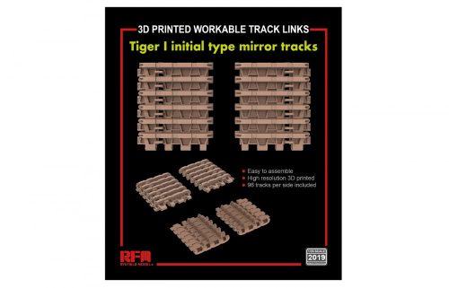 RFM2019 Workable Track Links for TIGER I initial type mirror tracks (3D Printed) 1/35 működőképes lánctalp makett
