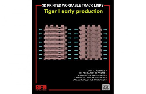 RFM2029 Workable Track Links for Tiger I Early Model (3D Printed) 1/35 működőképes lánctalp makett