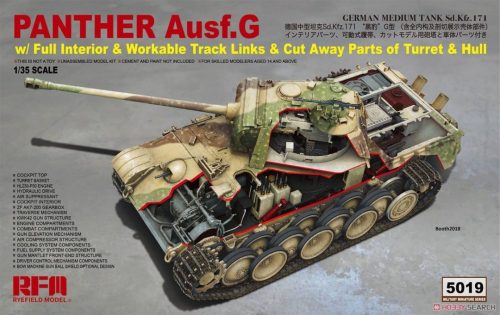 RFM5019 Párduc Ausf. G Korai - Panther Ausf. G w/ full interior - cut away - Workable tracks 1