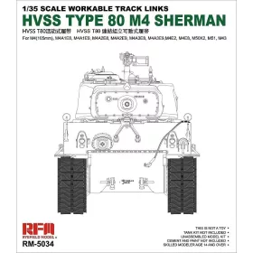   RFM5034 Workable Track Links HVSS Type 80 M4 Sherman 1/35 működőképes lánctalp makett