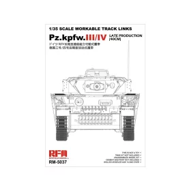   RFM5037 Workable Track Links Pz.Kpfw.III/IV Late Production (40cm) 1/35 működőképes lánctalp makett