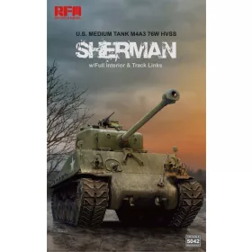   RFM5042 M4A3 76W HVSS Sherman With full interior and workable track links 1/35 harckocsi makett