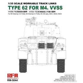   RFM5044 Workable Type 62 Tracks for M4 VVSS Sherman 1/35 működőképes lánctalp makett