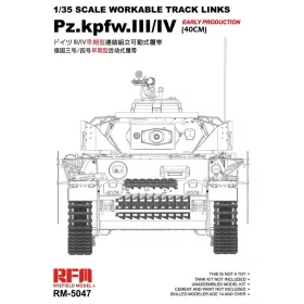 RFM5047 Pz.Kpfw.III/IV Early Production (40cm) Workable Tracks 1/35 működőképes lánctalp m