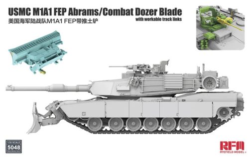 RFM5048 USMC M1A1 FEP Abrams/Combat Dozer Blade with workable track links 1/35 harckocsi makett