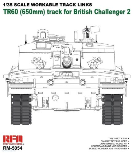 RFM5054 Workable Tracks for Challenger 2 TR60 1/35 működőképes lánctalp makett