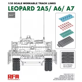   RFM5057 Workable Track Links for Leopard 2A5/A6/A7 1/35 működőképes lánctalp makett