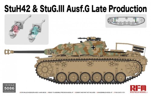 RFM5086 StuH42 & StuG.III Ausf.G Late Production 1/35 harckocsi makett