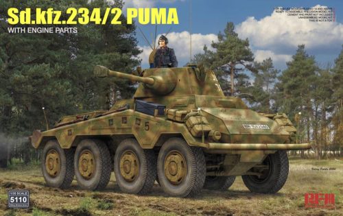 RFM5110 German Sd.Kfz.234/2 PUMA with Engine Parts 1/35 harcjármű makett