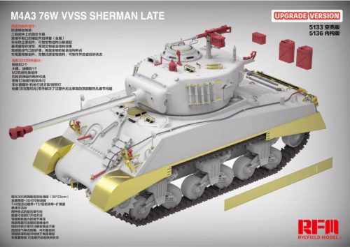 RFM5133 US M4A3 Sherman 76W VVSS Late Upgrade Version 1/35 harckocsi makett