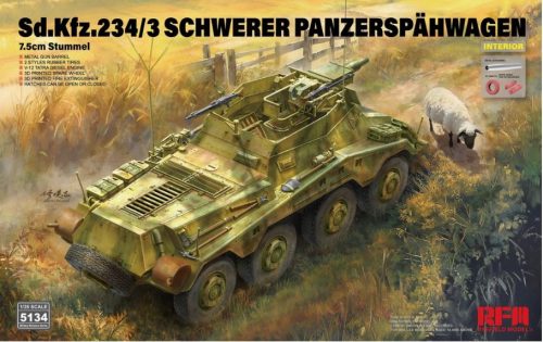 RFM5134 German Sd.Kfz. 234/3 Schwerer Panzerspähwagen 7.5cm Stummel 1/35 harcjármű makett