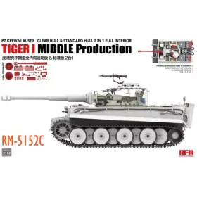   RFM5152C German Tiger I Mid-Production bundle RM-2030 workable tracks + RM-2065 PE details 1/35 harckocsi makett