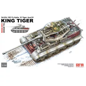   RFM5159 German Sd.Kfz. 182 Pz.Kpfw. VI Tiger Ausf. B King Tiger Full Interior / Clear Version 1/35 harckocsi makett