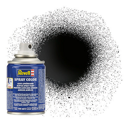 Revell 34107 Spray Color Fekete, fényes, 100 ml (34107) spray akril makettfesték