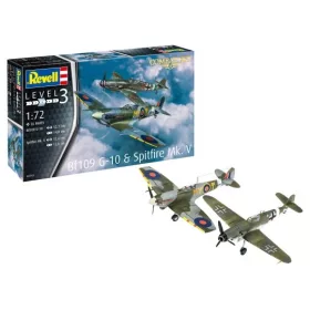   Revell 3710 Combat Set Messerchmitt Bf109G-10 & Spitfire Mk.V 1/72 (3710) repülőgép makett