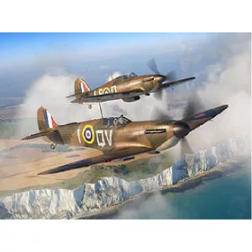   Revell 3771 Combat Set Supermarine Spitfire Mk.Ia & Hawker + Hurricane Mk.I 1/144 (03771) repülőgép makett