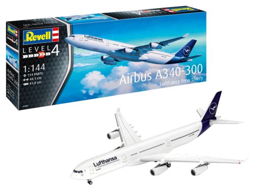 Revell 03803 Airbus A340-300 Lufthansa 1/144 (3803) repülőgép makett