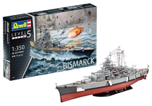 Revell 5040 Battleship Bismarck 1/350 (5040) hajó makett
