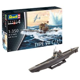   Revell 5154 German Submarine Type VII C/41, 1/350 (5154) tengeralattjáró makett