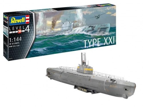 Revell 5177 German Submarine Typ XXI 1/144 (05177) tengeralattjáró makett