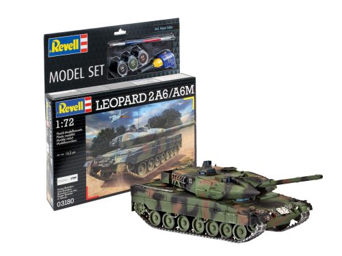 Revell 63180 Model Set Leopard 2 A6/A6M 1/72 (63180) harckocsi makett