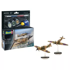   Revell 63771 Model Set Combat Set Supermarine Spitfire Mk.Ia & Hawker + Hurricane Mk.I 1/144 (03771) repülőgép makett