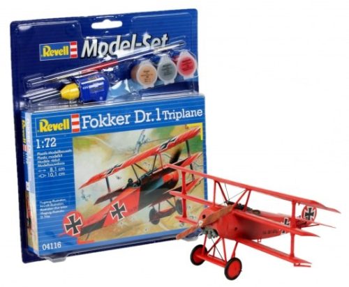 Revell 64116 Model Set Fokker Dr. 1 Triplane 1/72 (64116) repülőgép makett