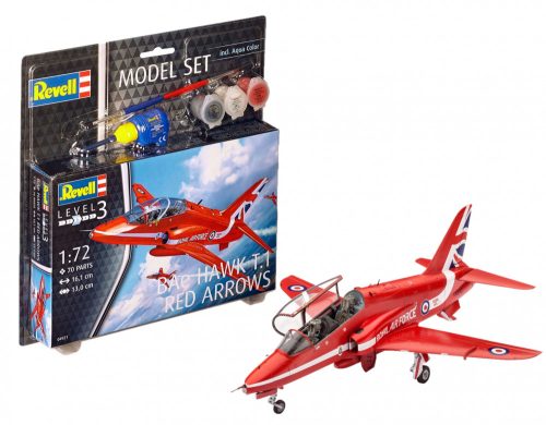 Revell 64921 Model Set Bae Hawk T-1 Red Arrows 1/72 (64921) repülőgép makett