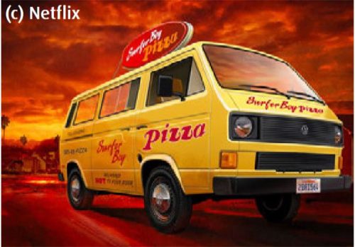 Revell 67725 Model Set Stranger Things „Argyle’s VW T3 Surfer Boy Pizza Van“ 1/24 (67725) autó makett